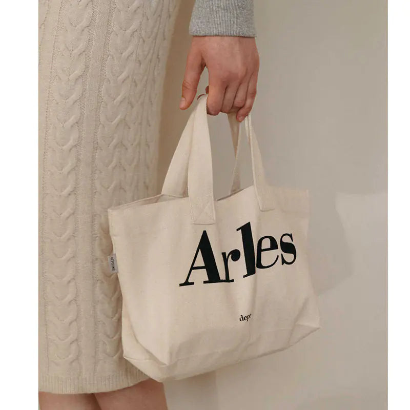 Simple Letter Canvas Shoulder Handbag