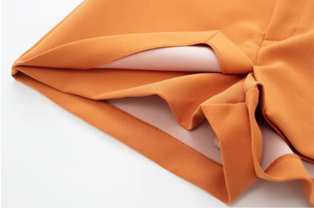 CONJUNTO BLAZER CORTO NARANJA CHIC