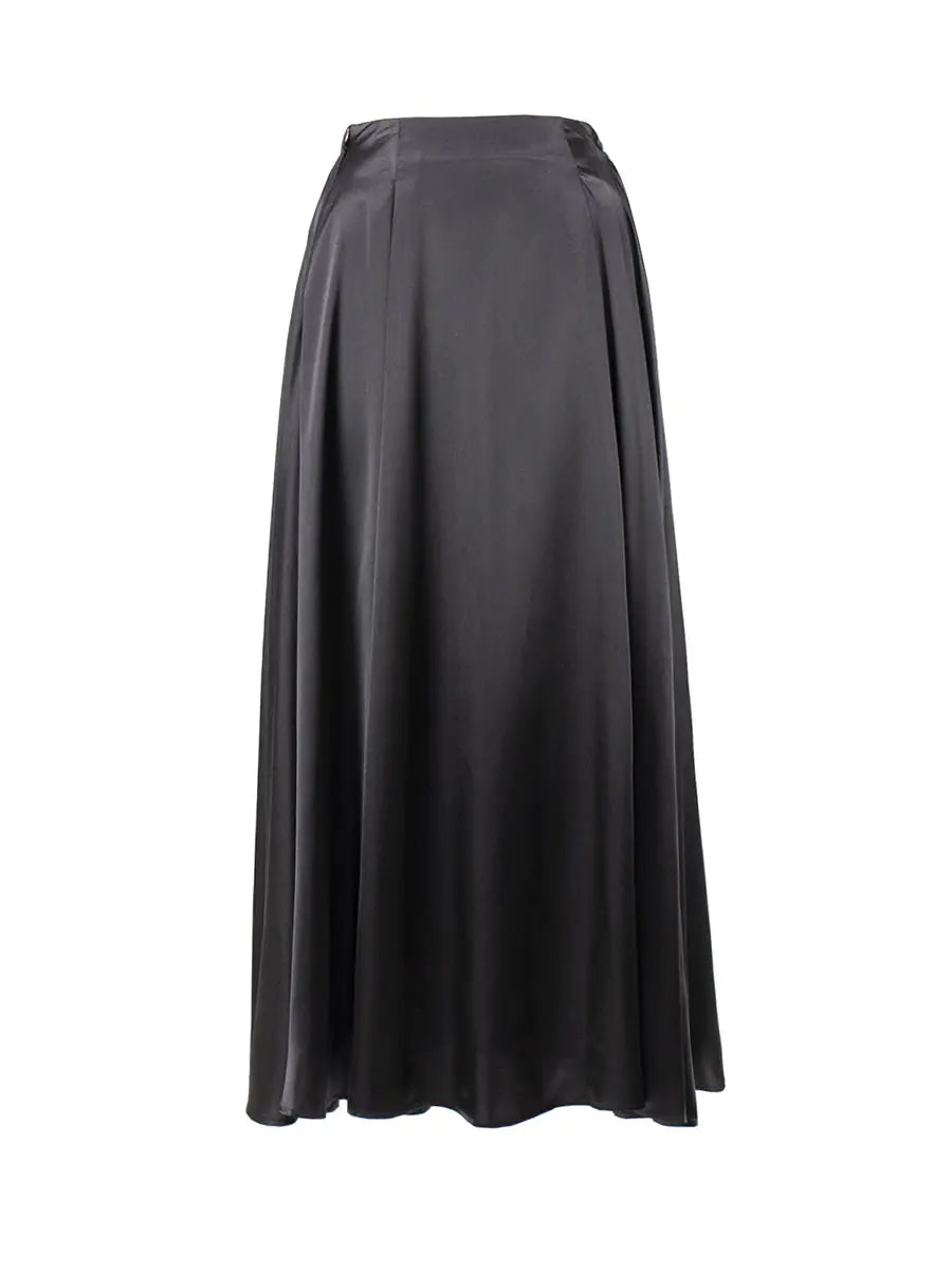 2023 Summer Elegant High Waist Satin Maxi Skirt