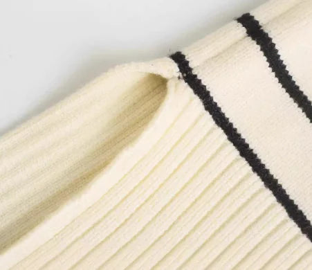 Women's Autumn Long-Sleeved Striped Sweater Coat