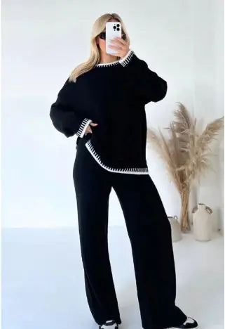 CONJUNTO FEMENINO CASUAL SUELTO DE DOS PIEZAS