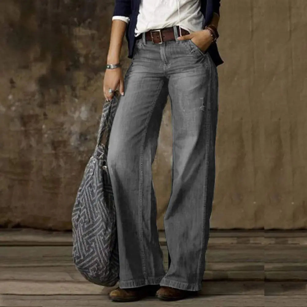 JEANS RETRO DE PIERNA ANCHA