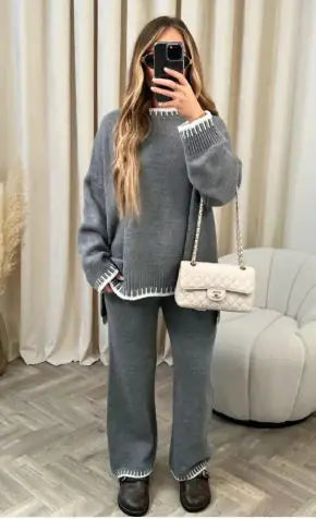 CONJUNTO FEMENINO CASUAL SUELTO DE DOS PIEZAS