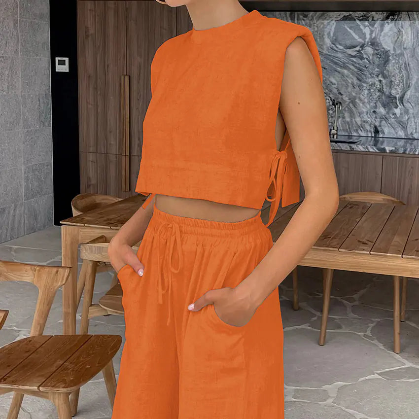 2023 Summer Cotton-Linen Women's Pajama Set