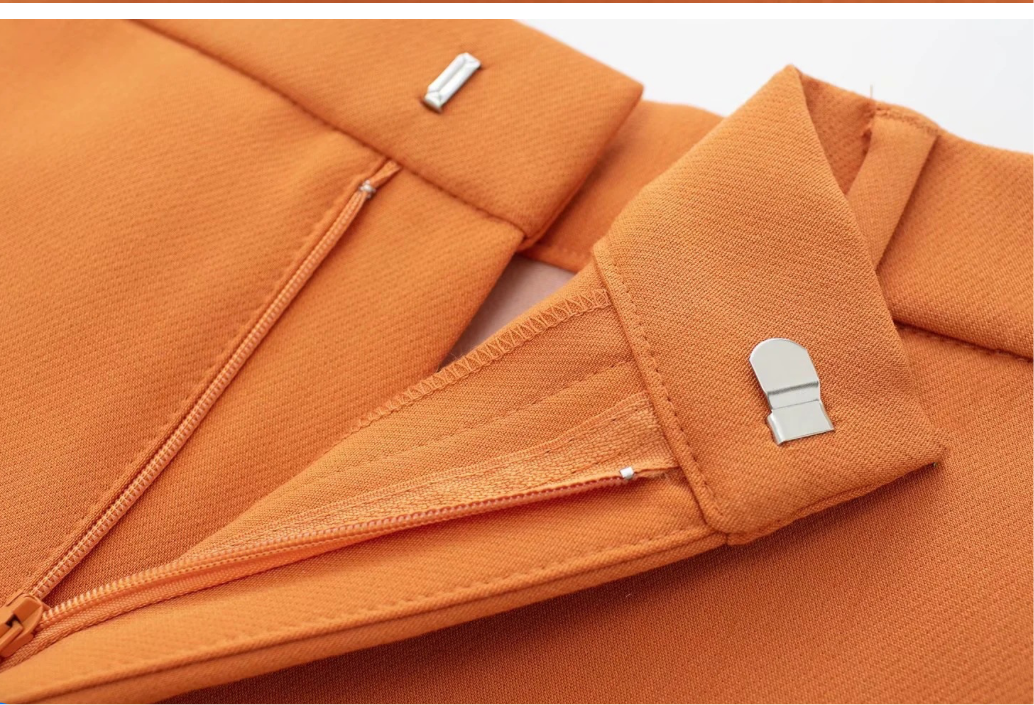CONJUNTO BLAZER CORTO NARANJA CHIC