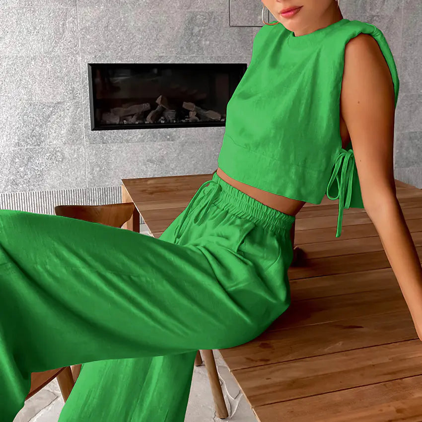 2023 Summer Cotton-Linen Women's Pajama Set