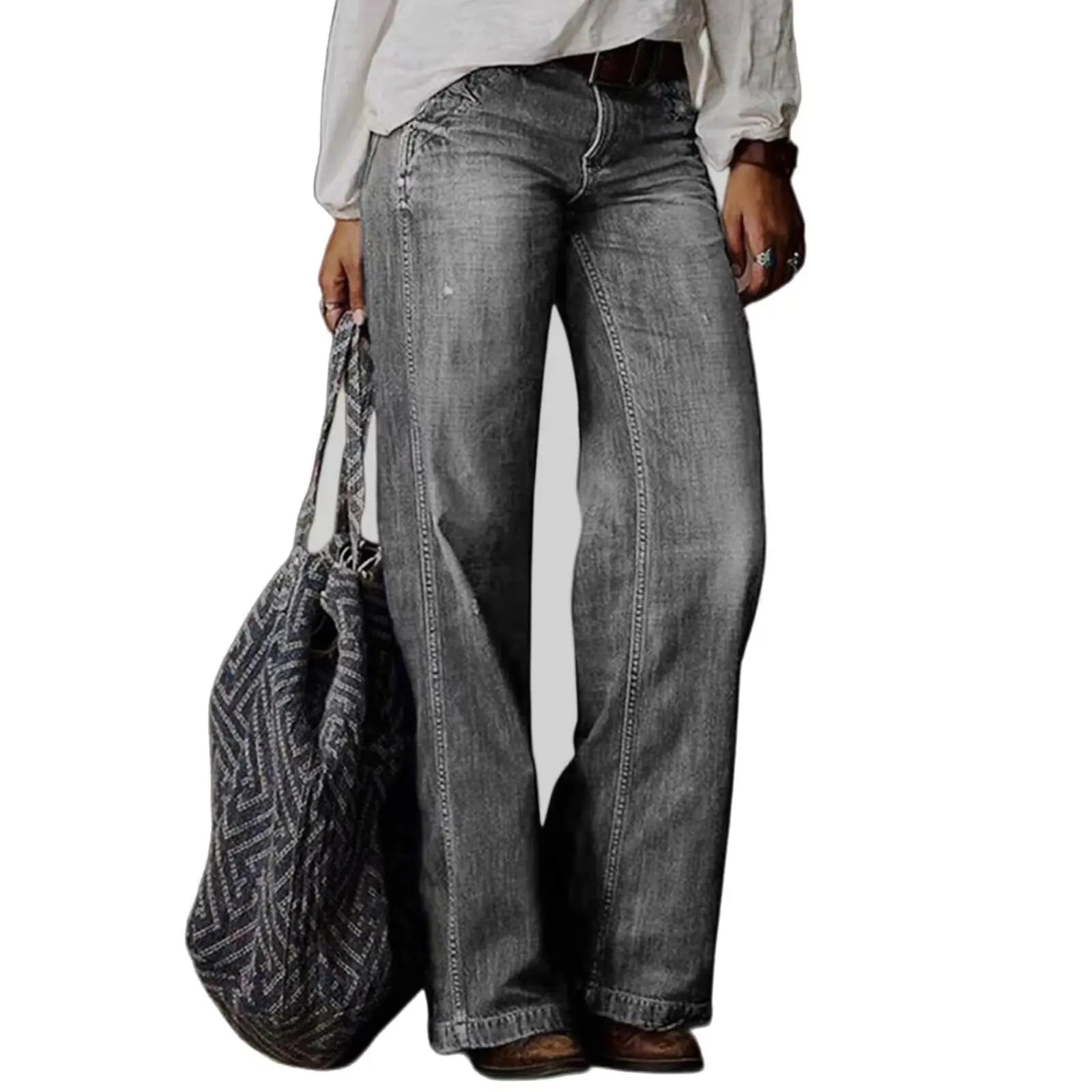 JEANS RETRO DE PIERNA ANCHA