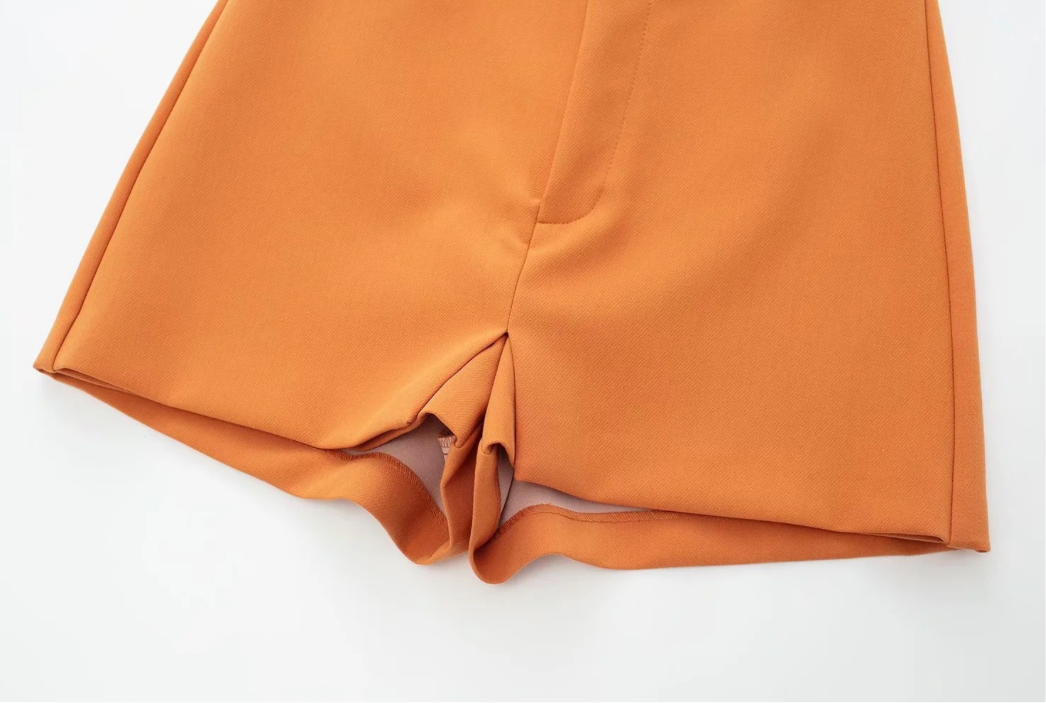 CONJUNTO BLAZER CORTO NARANJA CHIC