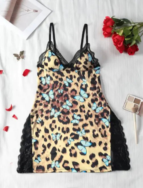 Vestido de noche sexy con ribete de encaje para mujer