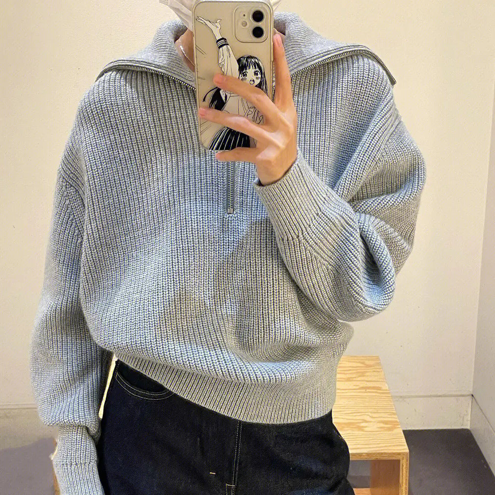 Dongzhuo Women's Casual Open-Collar Wool Blend Sweater