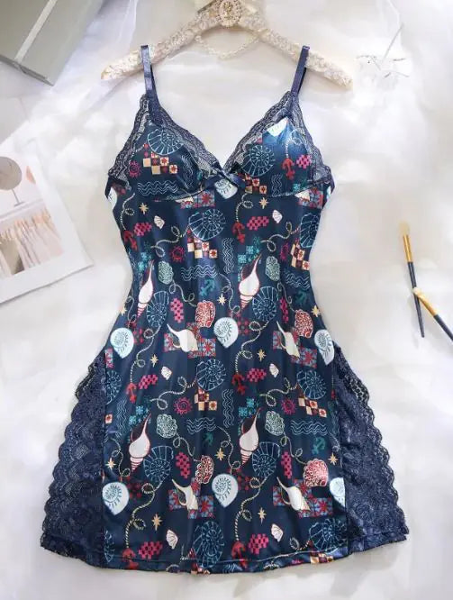 Vestido de noche sexy con ribete de encaje para mujer
