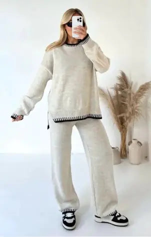 CONJUNTO FEMENINO CASUAL SUELTO DE DOS PIEZAS