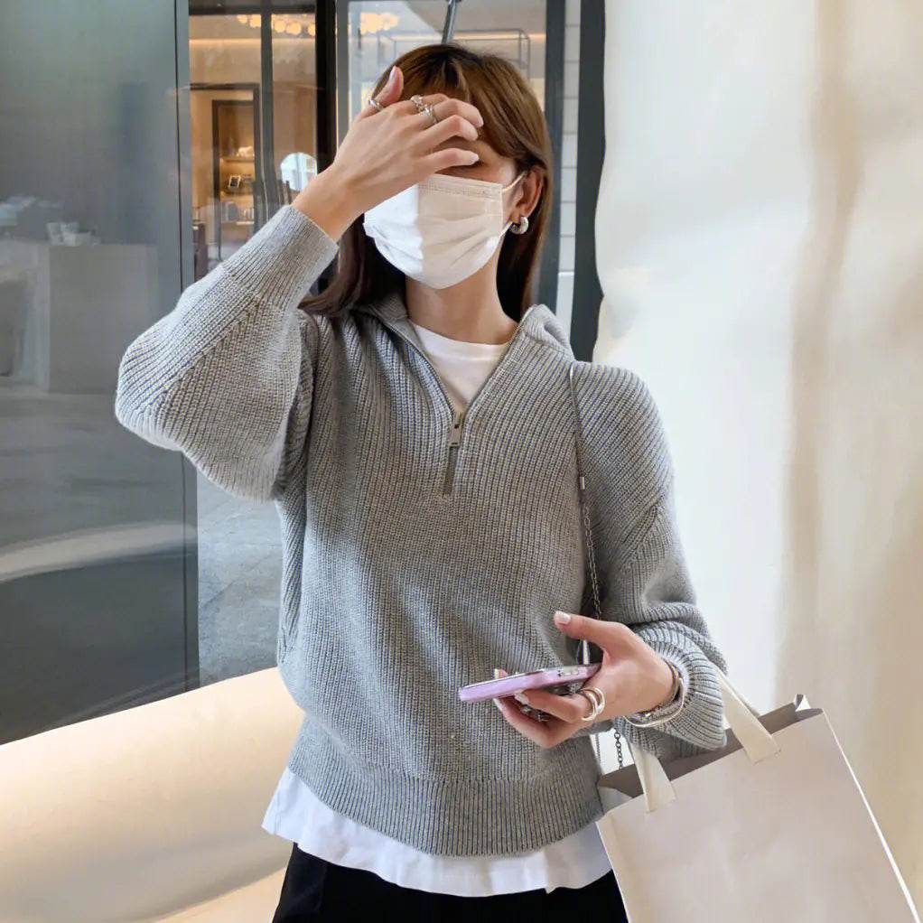 Dongzhuo Women's Casual Open-Collar Wool Blend Sweater