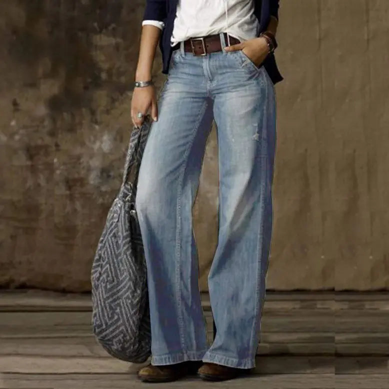 JEANS RETRO DE PIERNA ANCHA