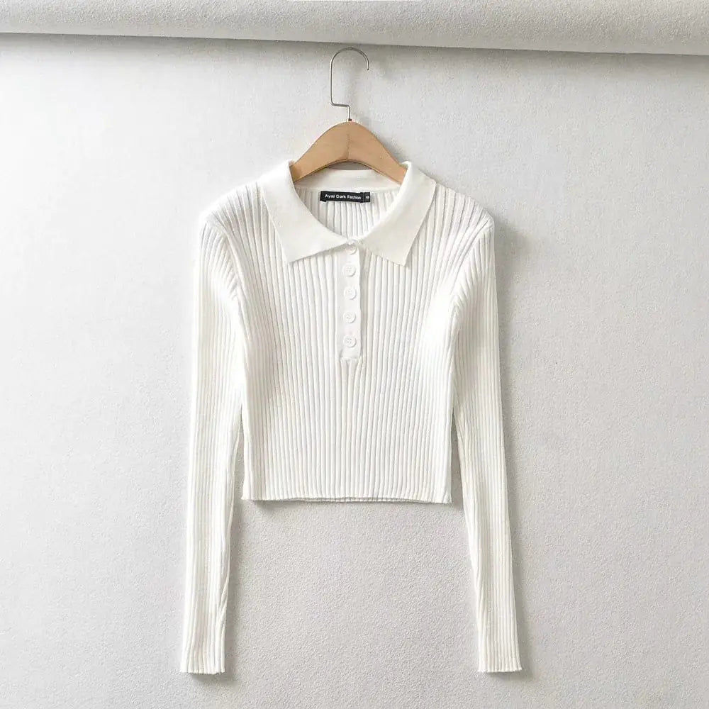 Autumn Women's Sweater, Slim Fit Cropped Knit Top