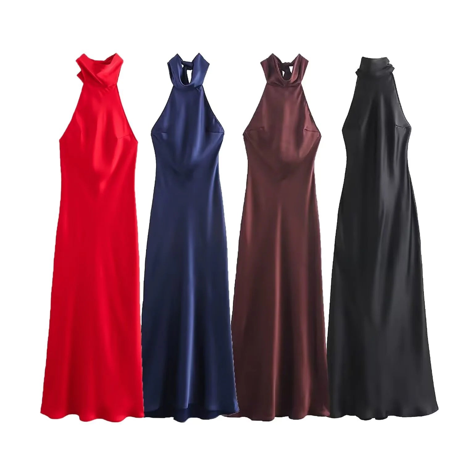 VESTIDO DE SATEN DE SEDA