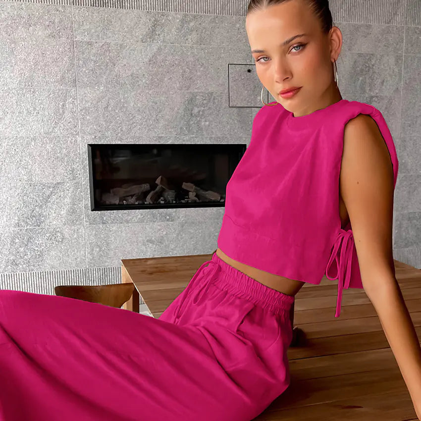 2023 Summer Cotton-Linen Women's Pajama Set