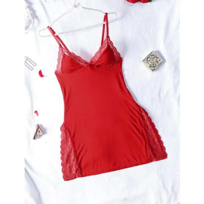 Vestido de noche sexy con ribete de encaje para mujer