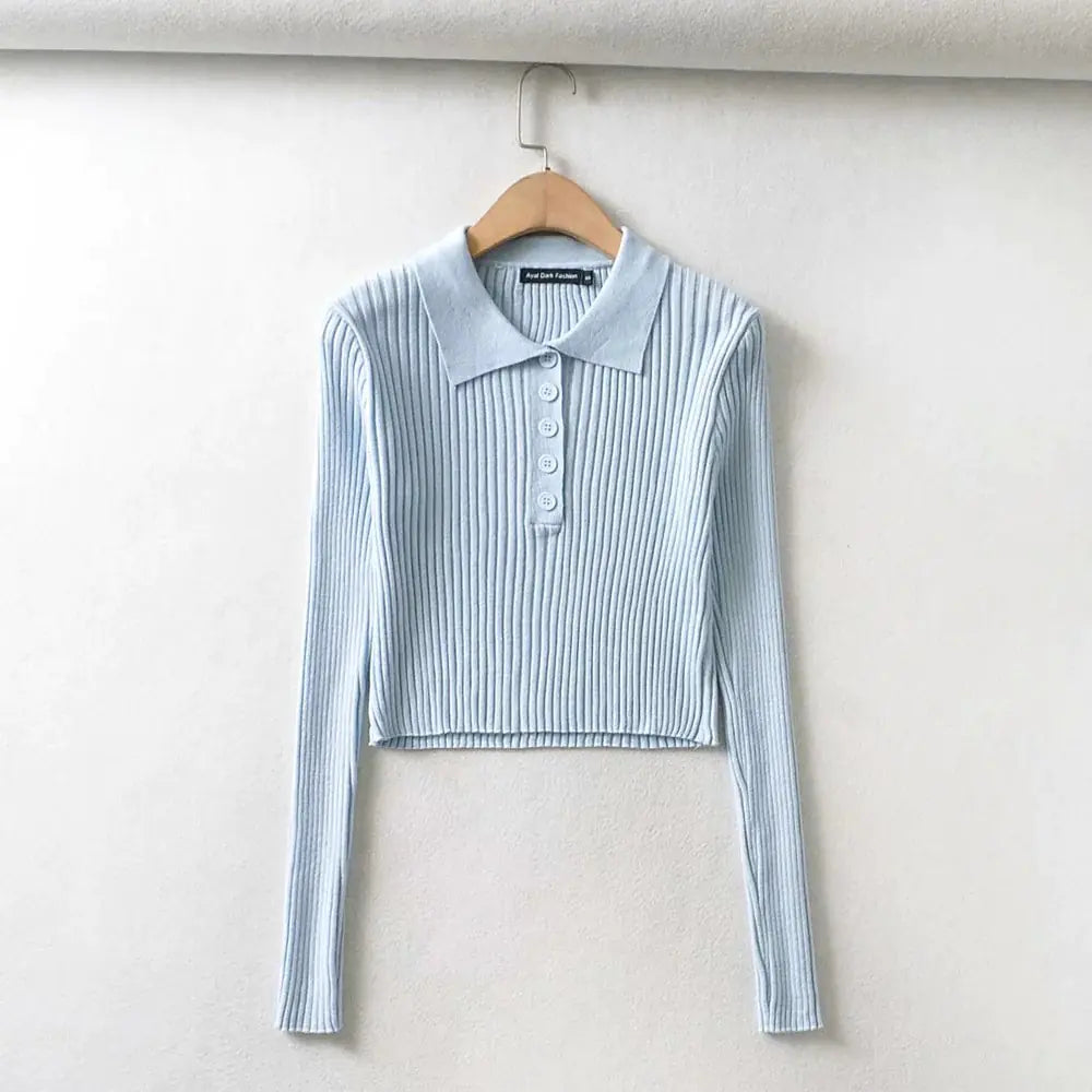 Autumn Women's Sweater, Slim Fit Cropped Knit Top