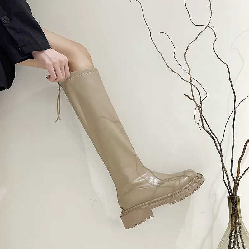 Women's Solid Color Martin Platform Boots